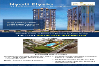 The Deal You’ve been Waiting for 2 & 3 BHK Premium Homes at Nyati Elysia in Kharadi, Pune